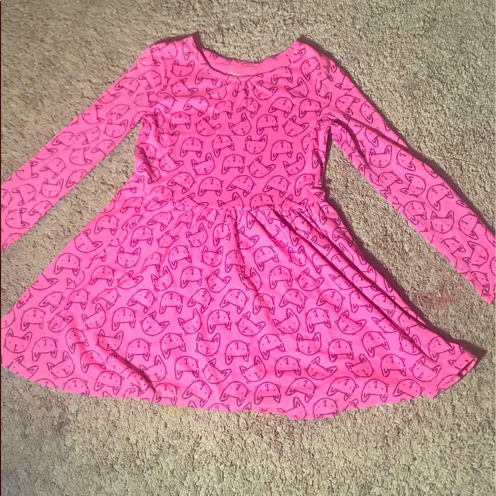 Knee length pink cat dress